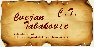 Cvejan Tabaković vizit kartica